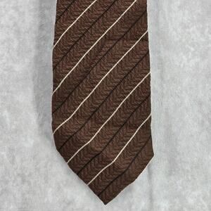 Joseph Abboud Brown‎ Stripe 100% Silk Executive Corporate Italy Men's Neck Tie